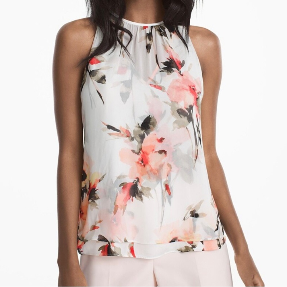 WHBM Floral Shell Sleeveless Blouse